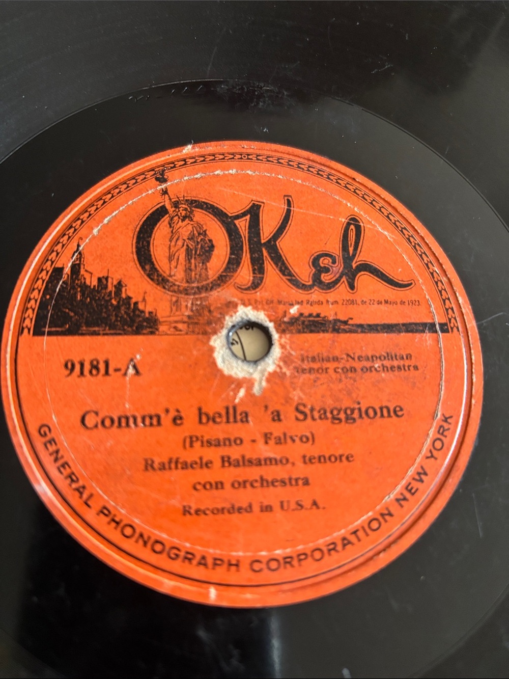 Orange Vinyl Record Label - Classic 9181-A